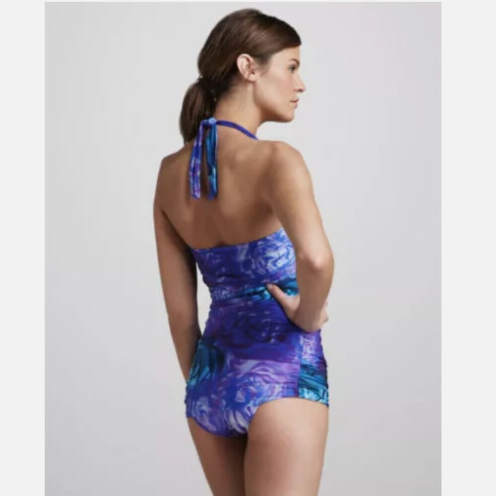 NWT Gottex CLEMENCE Swimsuit & Silk Coverup, sz 8 * $406 * Violet - Picture 2 of 3